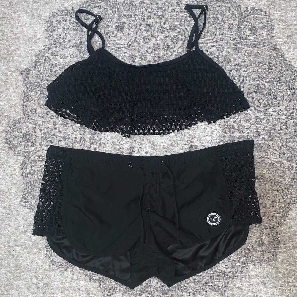 ROXY Black Mesh Swimsuit
